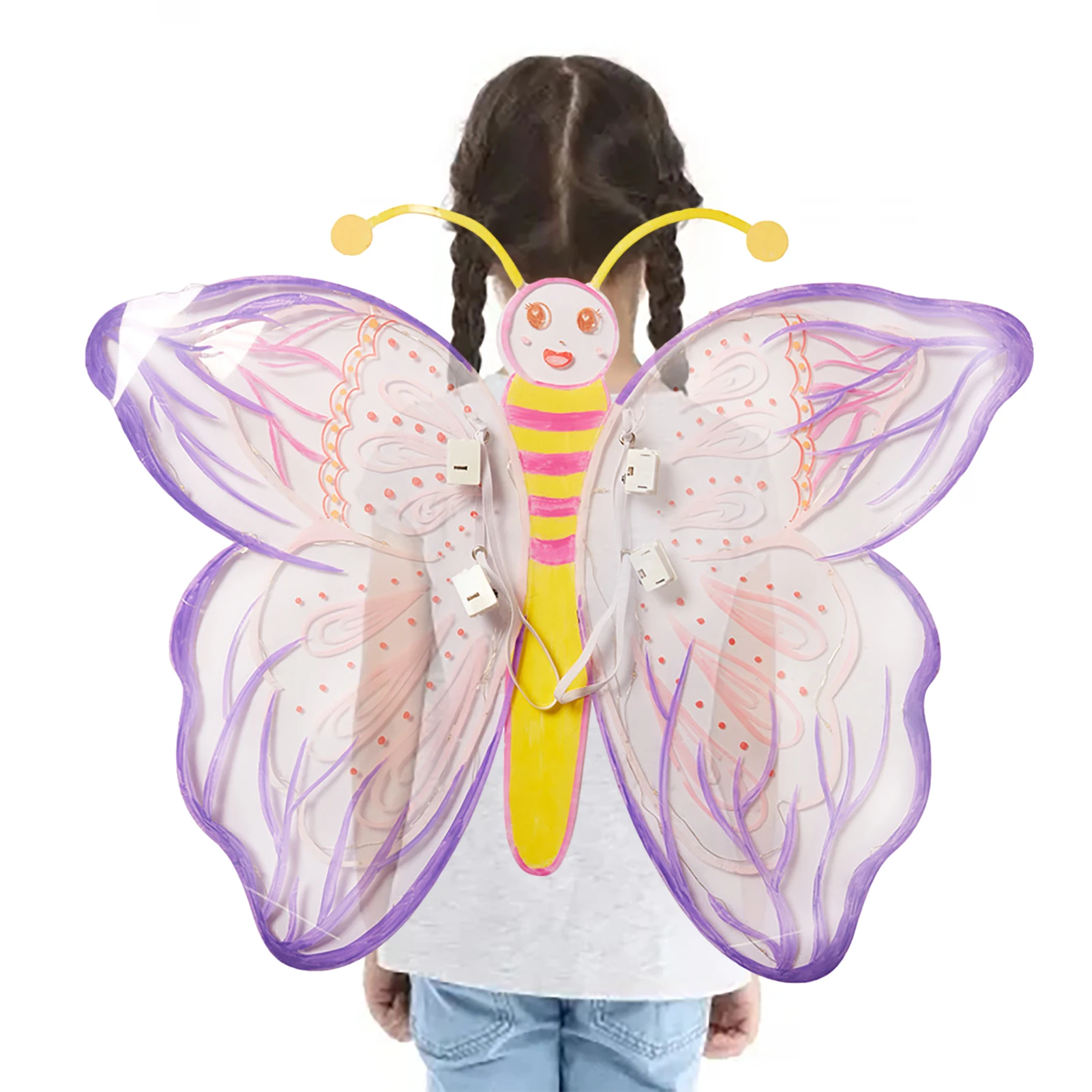 

Крылья бабочки для девочек со светодиодной подсветкой крылья волшебной бабочки игрушки со сверкающими крыльями Бабочка Фея костюм на Хэллоуин Ангел