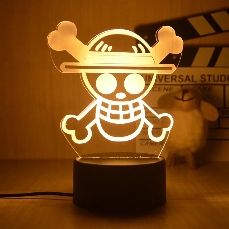 

3D Anime One Piece Luffy Figure 3d Illusion LED Night Light Nightlight Touch Flash Light Desk Model Figure Toys