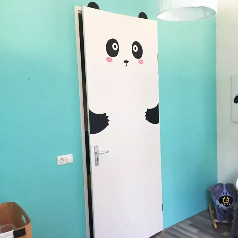 

Friendly Panda Door Stickers for Kids Room Rabbit Cat Dinosaur Wall Stickers Lovely Animals Baby Room Door Decoration
