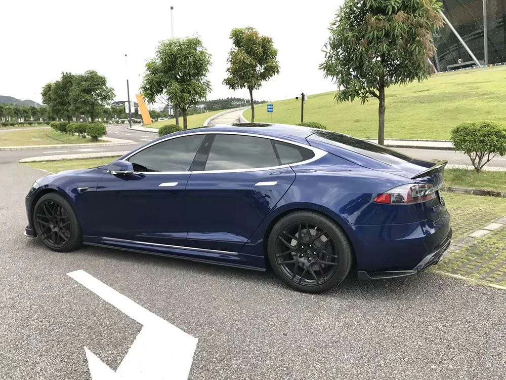Задние разделители губ из углеродного волокна клапаны спойлер FRP Canards для Tesla Model S