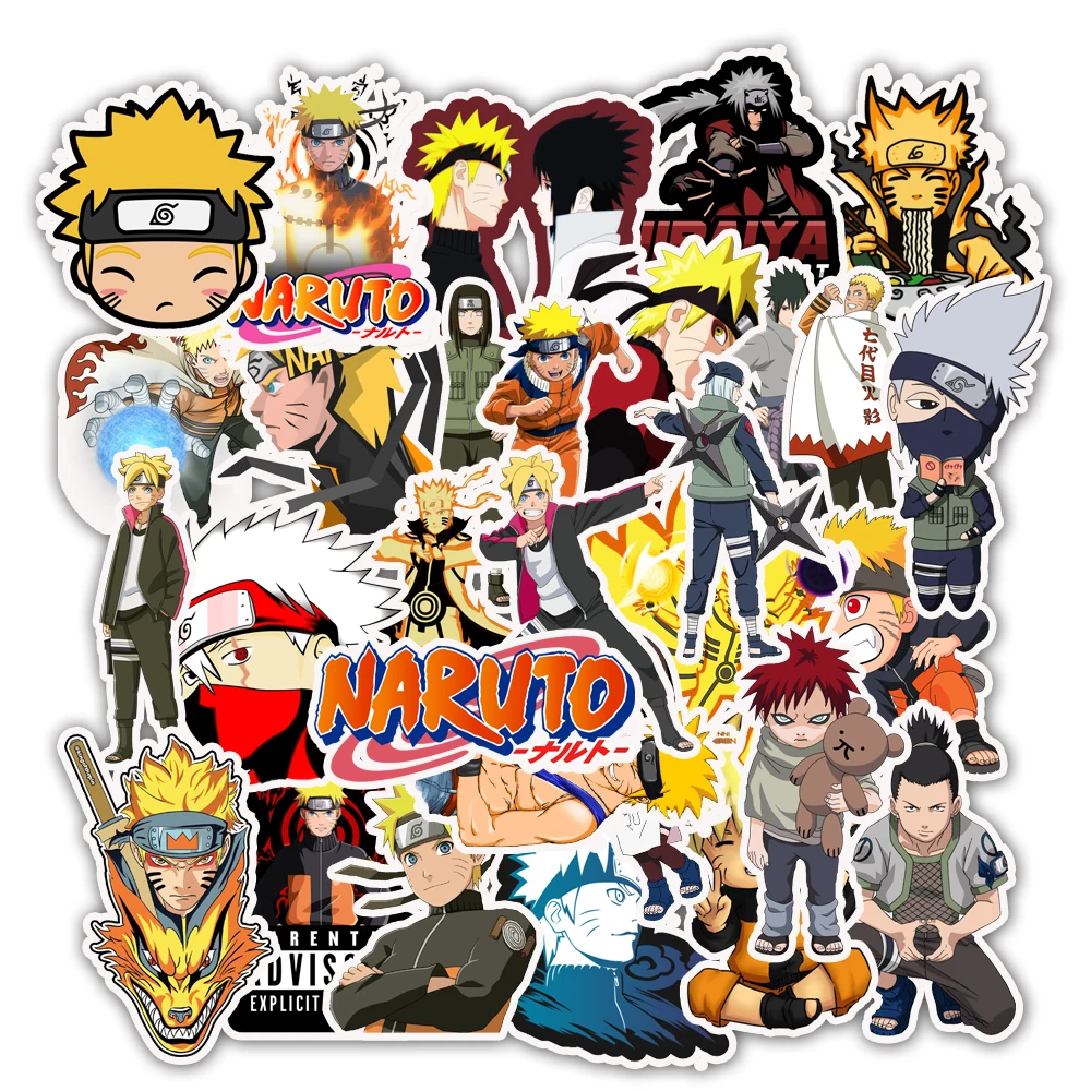 

100Pcs Cartoon Anime Naruto Stickers Decal DIY Skateboard Laptop Luggage Guitar Waterproof Sticker
