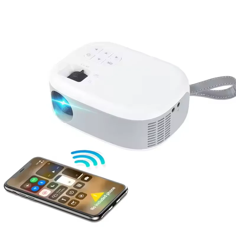Фото Портативный карманный мини-проектор WiFi LED LCD Smart Beamer с функцией Mirror Cast для домашнего кинотеатра, 1080P, встроенные динамики, 100 люмен №2