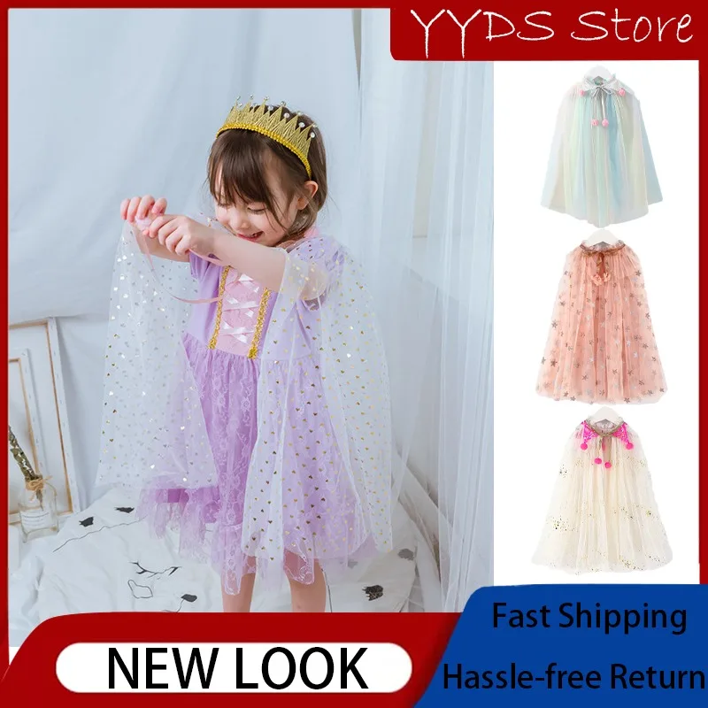 

Christmas Kids Shawl Cape Costume Cape Woman Sequin Ball Net Gauze Thin Cape Princess Shawl Birthday Outfit Cosplay