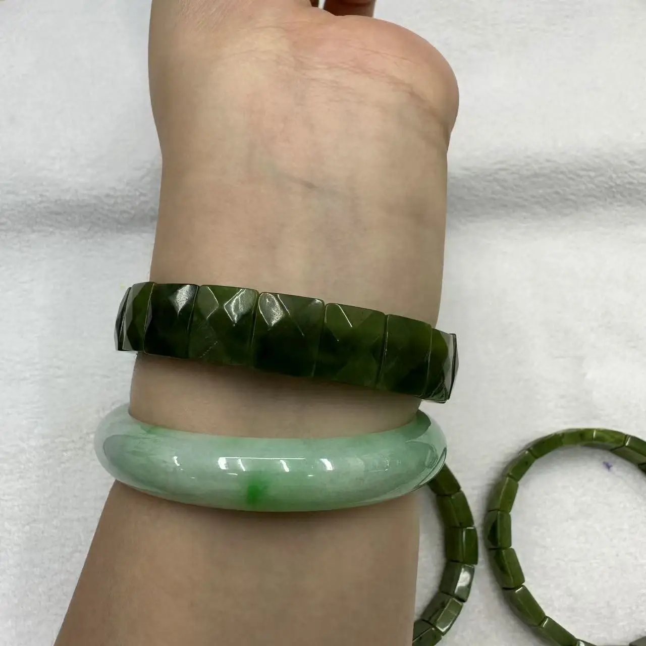 AAAA хорошее качество натуральный нефрит/канадский нефритовый камень браслет с