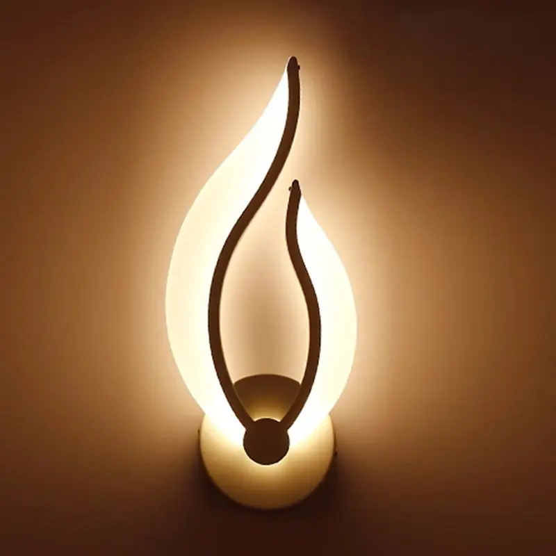 

LED Light Modern Wall Lamp Acrylic Sconce 10W AC90-260V Flame Shape Indoor Bathroom Bedroom Living Room Hallway Art drop ship