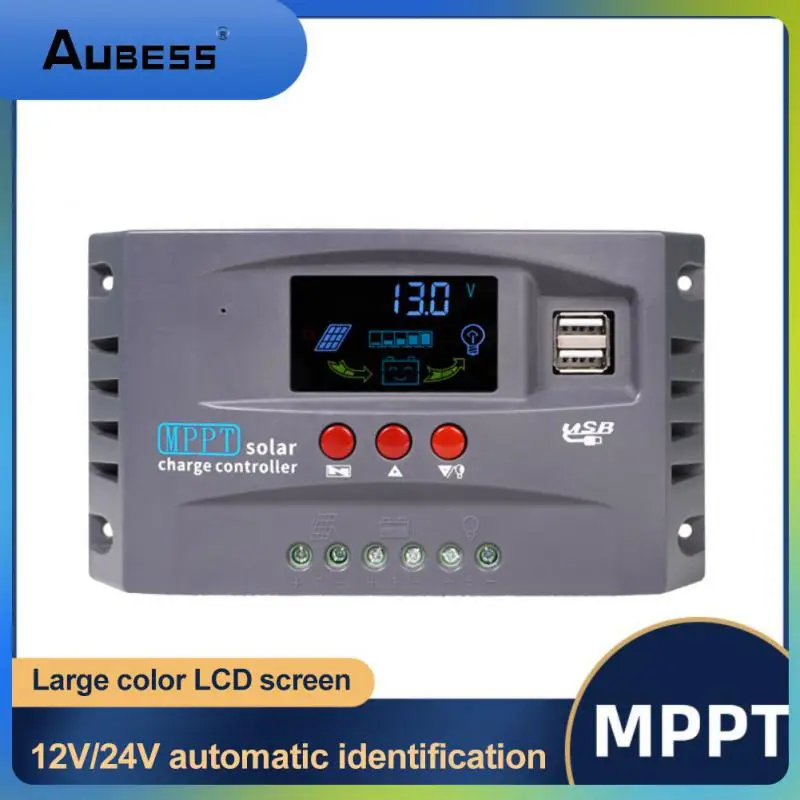 

With Lcd Display 10a 20a 30a 12v 24v Regulator For Lithium Lifepo4 Gel Lead Acid Solar Charge Controller Dual Usb Charging Mppt