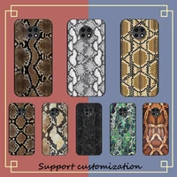 snake skin phone case for redmi 8 9 9a for samsung j5 j6 note9 for huawei nova3e mate20lite cover