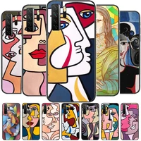 picasso abstract art paint black soft cover the pooh for huawei nova 8 7 6 se 5t 7i 5i 5z 5 4 4e 3 3i 3e 2i pro phone case cases
