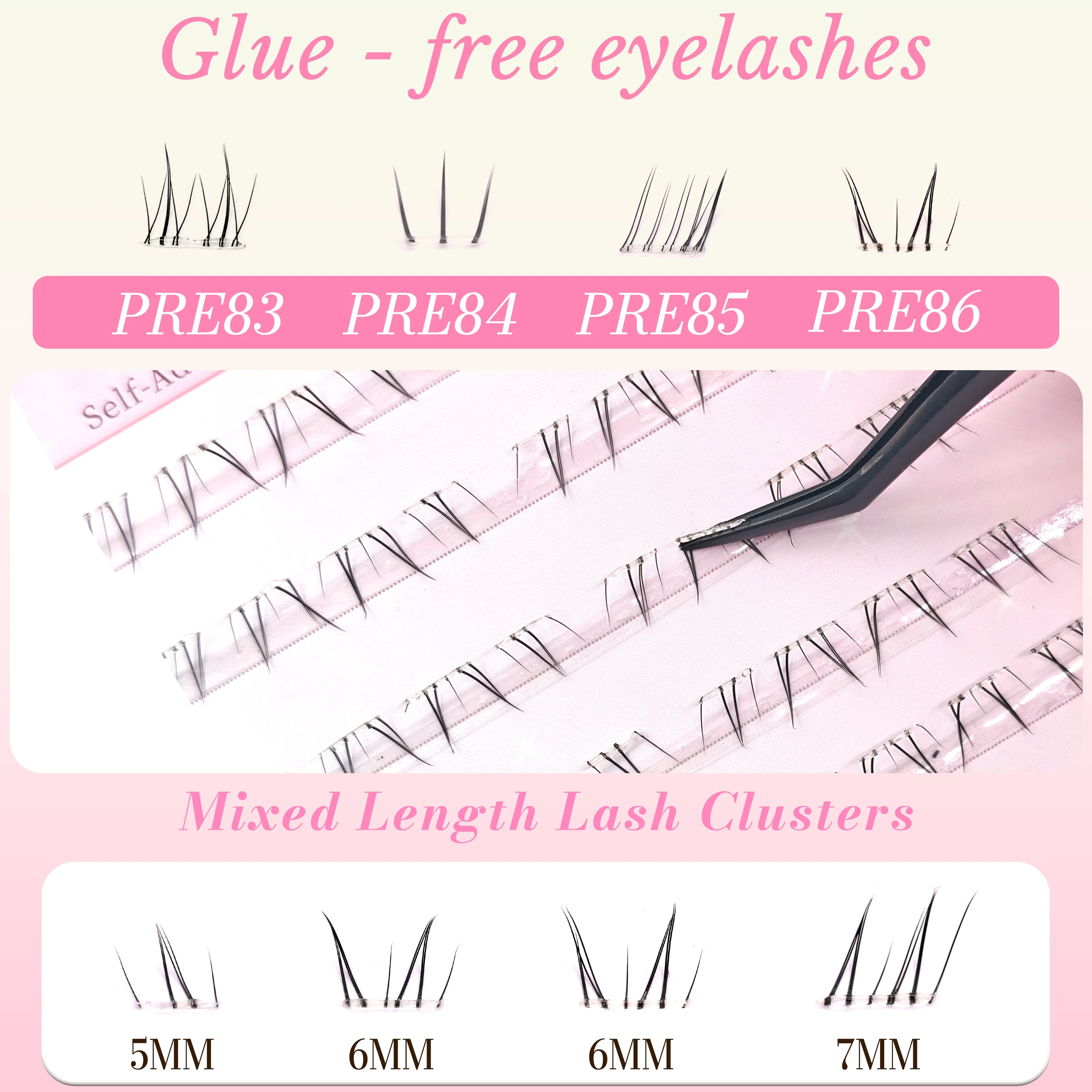 Фото Накладные ресницы FindLove Lower Lash Series: натуральный вид, самоклеящиеся, для самостоятельного наращивания, разные длины, многоразовые (2-3 раза), легко наносятся. №4