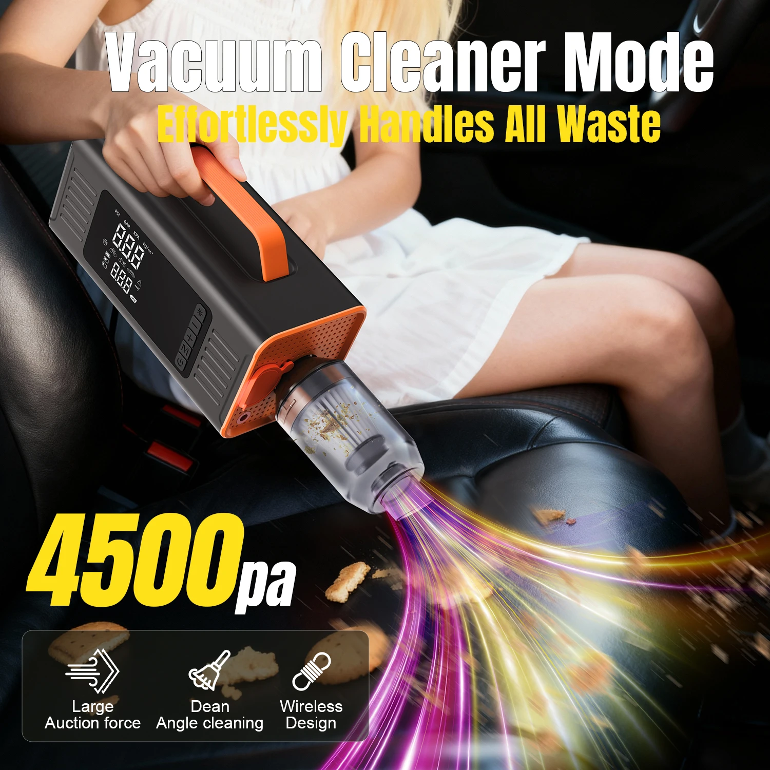 Фото Автомобильный пусковой механизм Jump Starter Battery Power Bank 6 в 1 Портативный Аварийный пусковой механизм Booster 12 В Автоматическое пусковое устройство для запуска бензинового автомобиля №4