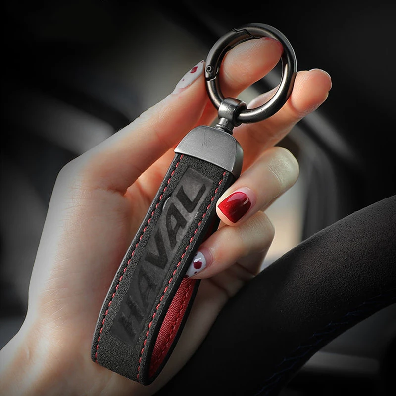 

Leather Car Accessories Key Ring with Metal Buckle for Haval C50 E F5 F7X H1 H2S H4 H6 Coupe H7 H8 H9 IF M6 Auto Keychain Holder