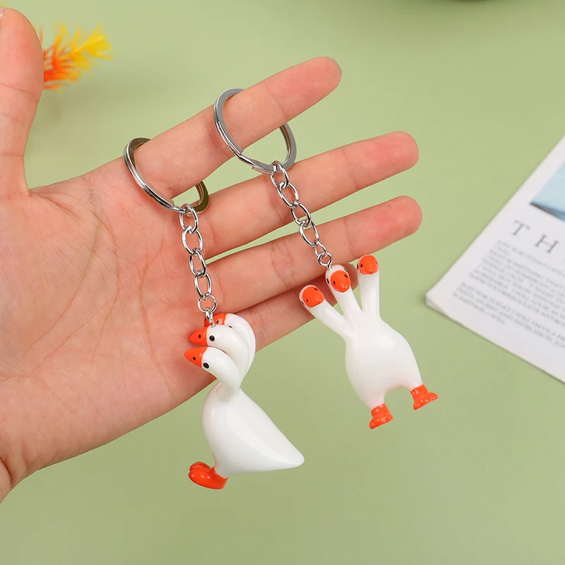 

Брелок с тремя головками в виде гуся для подарка, уникальная забавная креативная сумка в виде животного, автомобильная коробка, ювелирные изделия