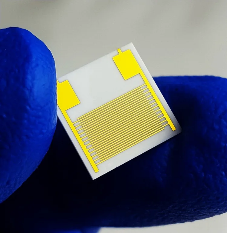 

100um InterDigital Gold Electrode Thin Film Circuit IDE Capacitor Array Gas Humidity Biosensor Chip