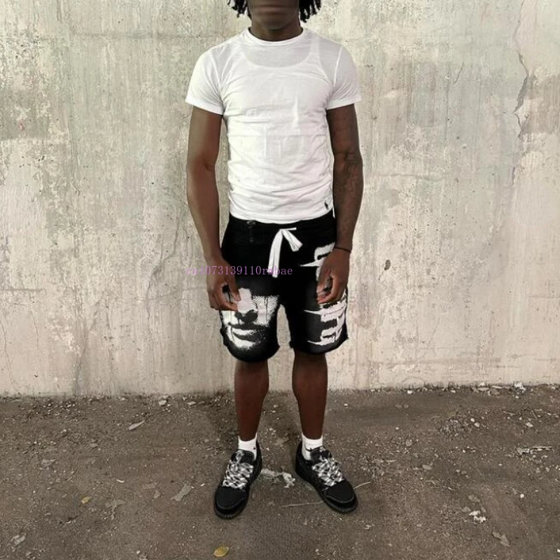 Шорты мужские однотонные хлопковые свободные штаны в стиле ретро с