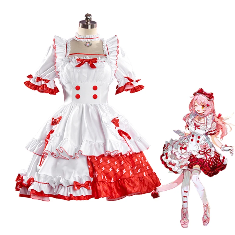 Аниме игра arknight Goldenglow косплей костюм Цветочный дом чай цвет красный и белый