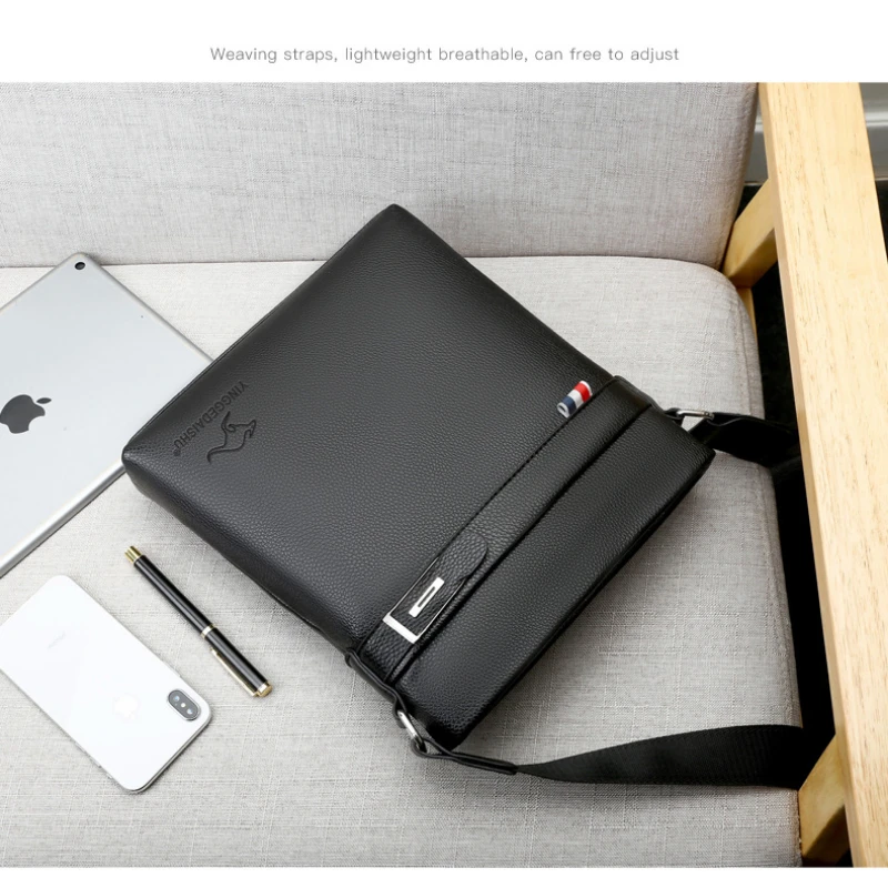 2023 New Business Men's Shoulder Bag Retro Casual Crossbody Bag PU Leather Men Bag Large Capacity Messenger Crossbody Bag