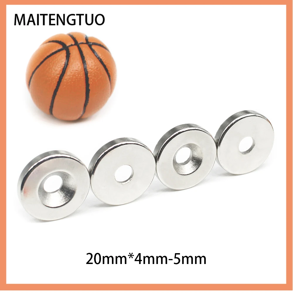 

2/5/10/15/20/50PCS 20x4-5 Round Rare Earth Magnet 20*4 mm Hole 5mm Disc Countersunk Permanent Neodymium Magnet 20x4-5mm 20*4-5