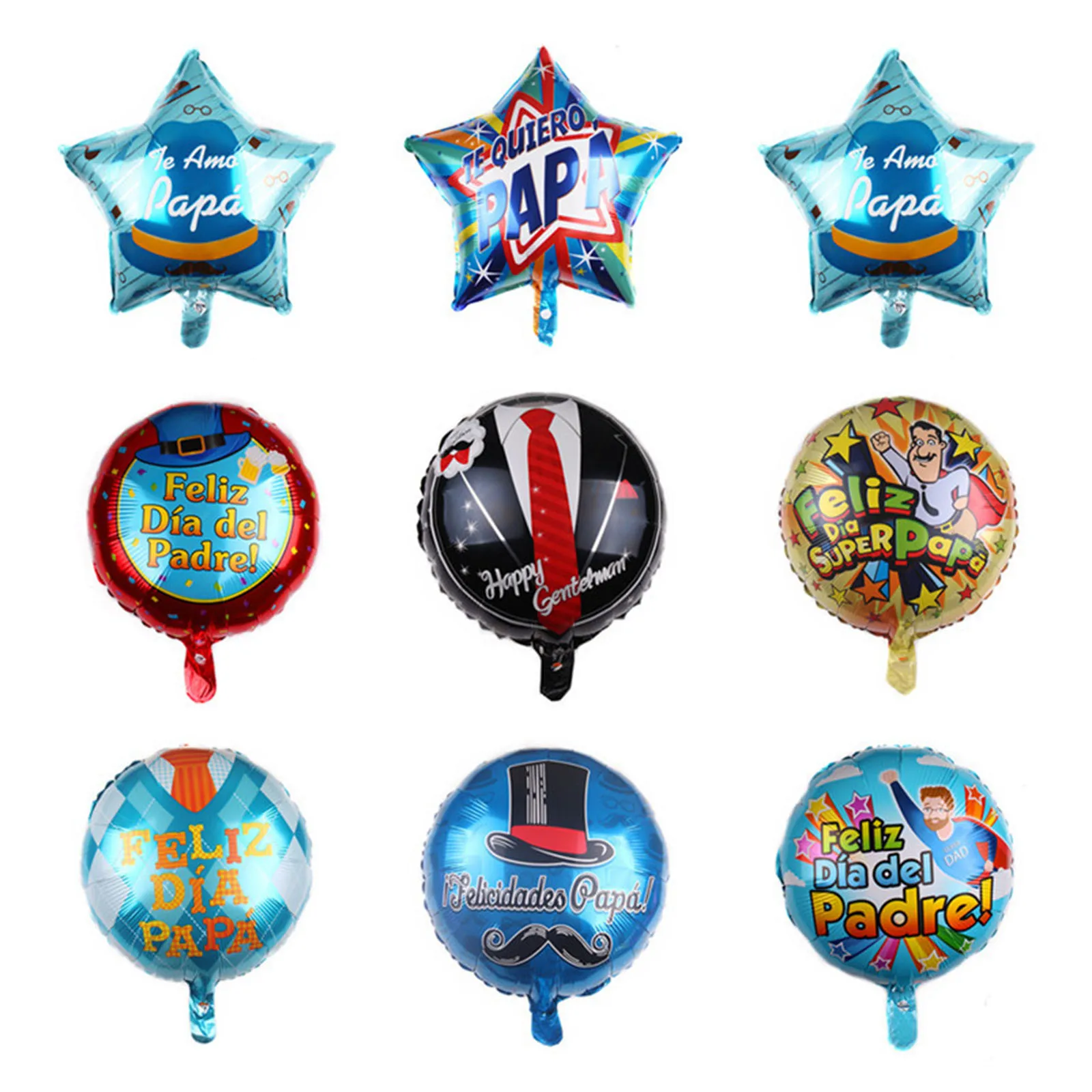 

18 Inch Spanish Father's Day Foil Balloon Feliz Dia del Padre Papa Super Father Aluminum Foil Globos Party Decoration Baloes