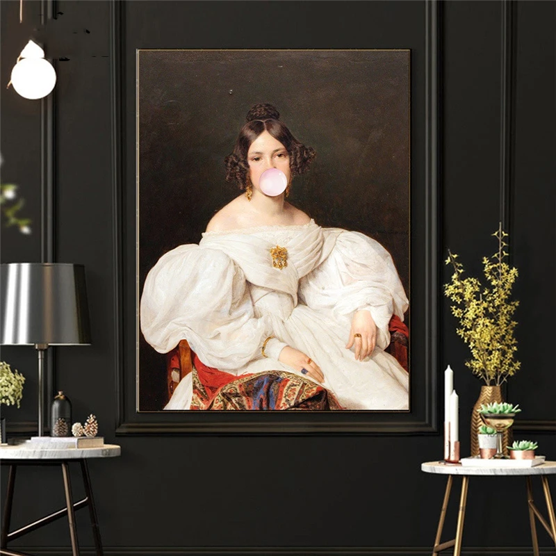 5D алмазная живопись винтажная Женская жевательная резинка Картина на холсте