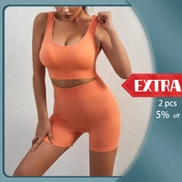 2pcs yoga set women sportswear seamless brassiere yoga shorts workout tops women tracksuit athletic outfits shockproof gym suit