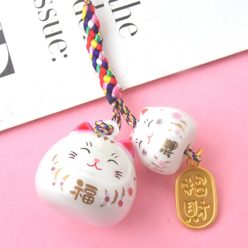 Японский кулон в виде кошки на удачу с водяным звуком керамический двойной милая
