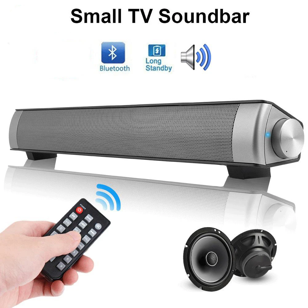 10W Wireless Subwoofer Bluetooth 5.0 TV Speaker Soundbar Music Louderspeaker Stereo Super Bass Remote Control Sound Bar LP-08