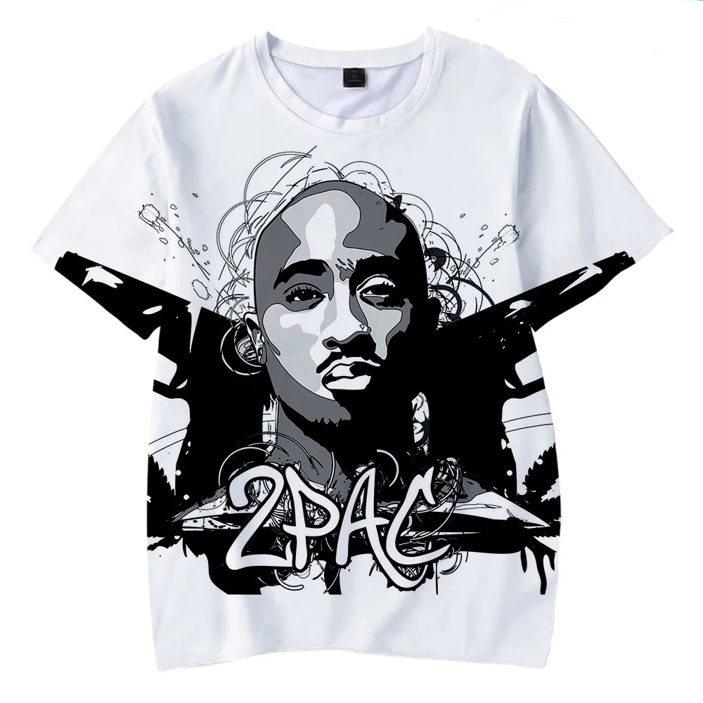

2022 Summer Trend Hot Sale Men's Women 3d Printed Short Sleeve Men's T-Shirt Tupac O Neck Unisex Hip Hop Harajuku Shirt