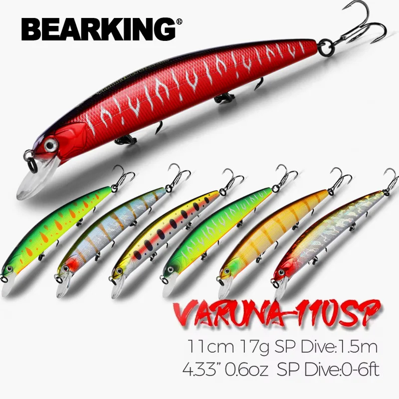 Фото M109 Bearking 11 см 17 г Dive 1,5 м Супер весовая система Long Casting SP Minnow Новая модель Рыболовные приманки Жесткая приманка Качественные воблеры №1