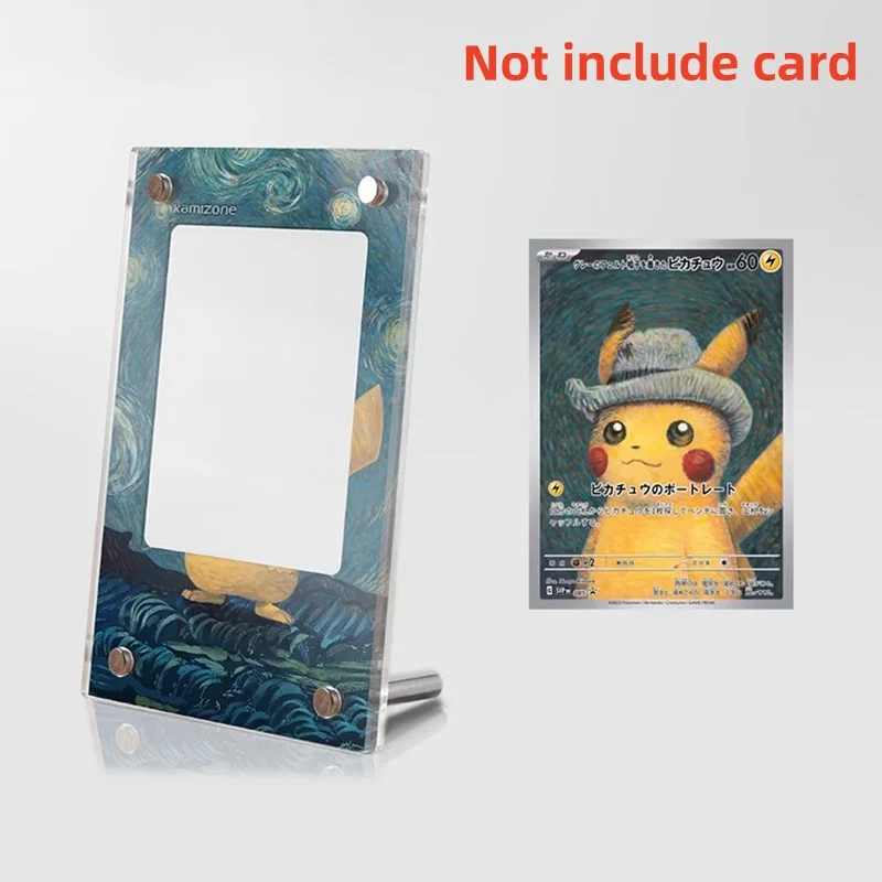 

New Pokemon Netherlands Van Gogh Museum Pikachu Charizard Acrylic Card Brick Photo Frame PTCG Gift Toy Not Include Cards