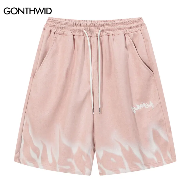 

Hip Hop Retro Suede Shorts Men Fire Flame Print Baggy Track Shorts Streetwear 2023 High Street Harajuku Casual Jogger Sweatpants