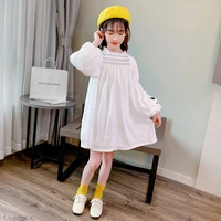 baby autumn princess dresses spring girls new embroidered solid color casual dress 4 12 years kids fashion childrens clothing