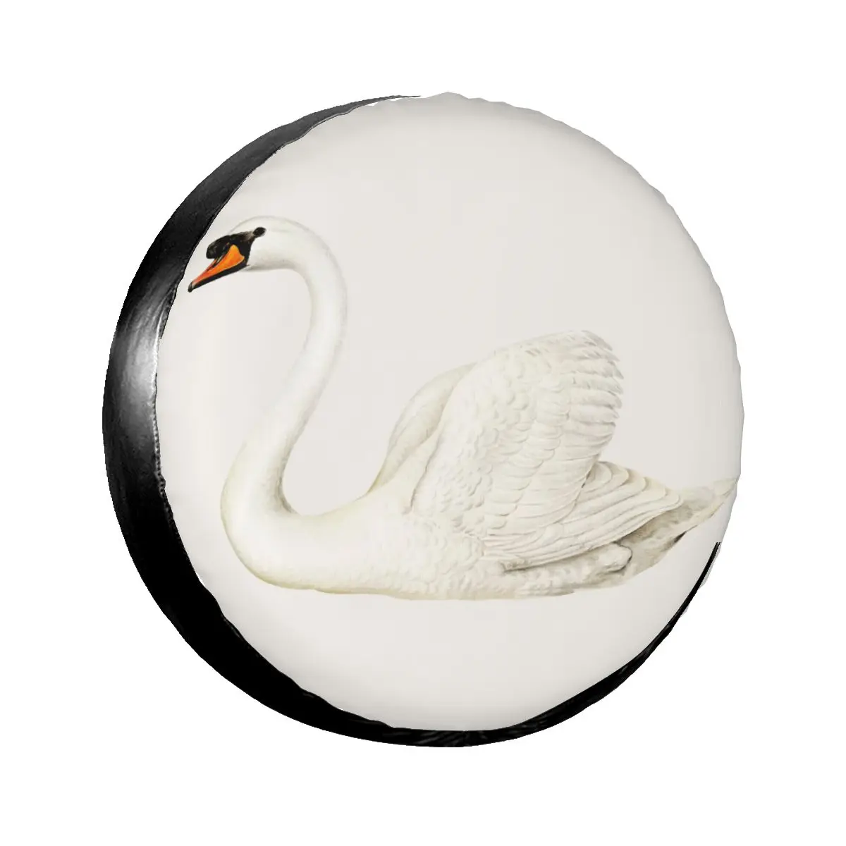 

1PC Car Spare Tire Cover Hand Drawn Swan Bird Polyester Auto Wheel Tire Storage Bag Vehicle Tyre Dust-proof Protector