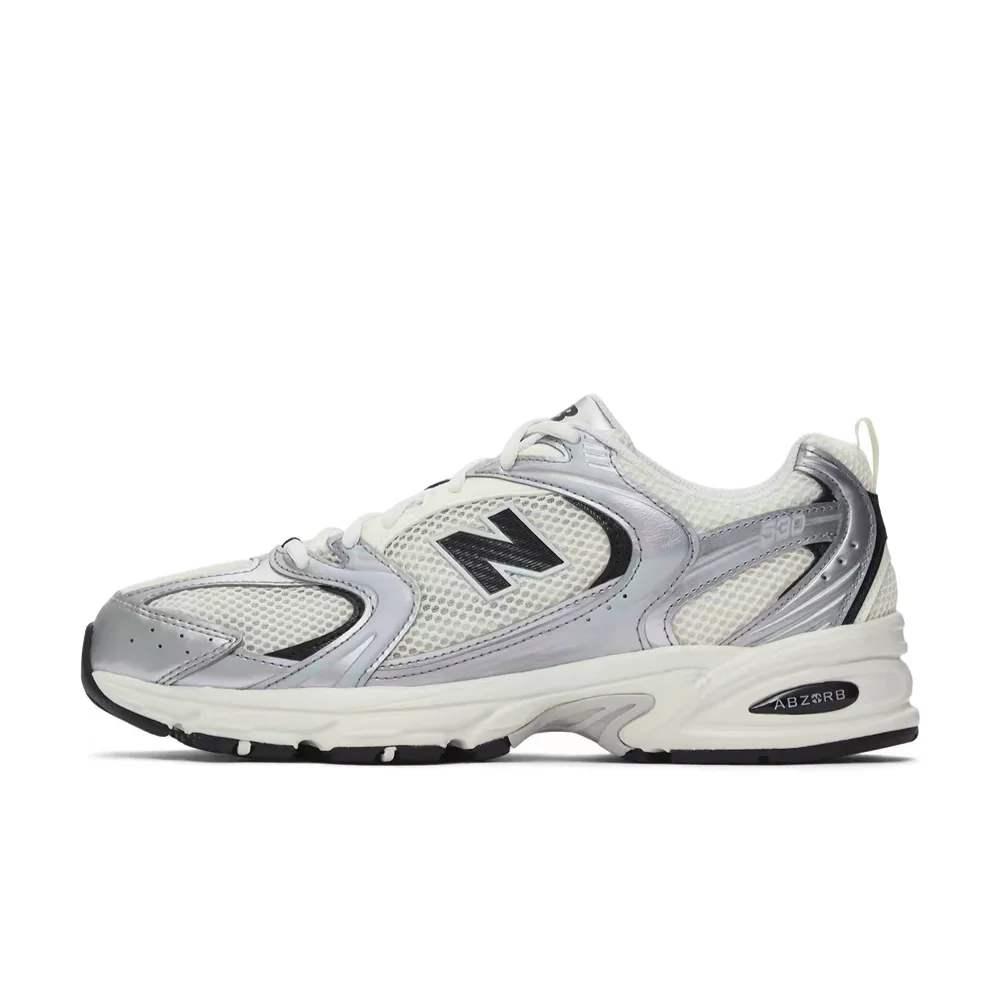 Фото New Balance NB530 Y2K Millennium унисекс низкие городские кроссовки для повседневной носки – серебристо-черные, комфортные и прочные MR530GMT №2