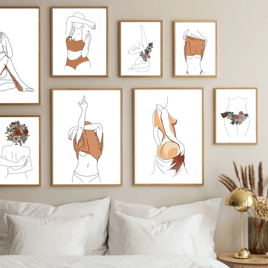 

Fashion Sexy Naked Woman Body Bikini Line Wall Art Canvas Painting Nordic Posters And Prints Wall Pictures For Living Room Decor