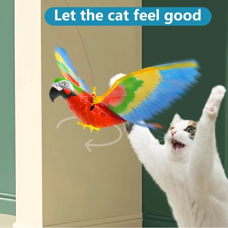 

Simulation Bird Interactive Cat Toy Electric Hanging Eagle Flying Bird Funny Cat Scratch Rope Cat Accessories Juguetes Para Gato