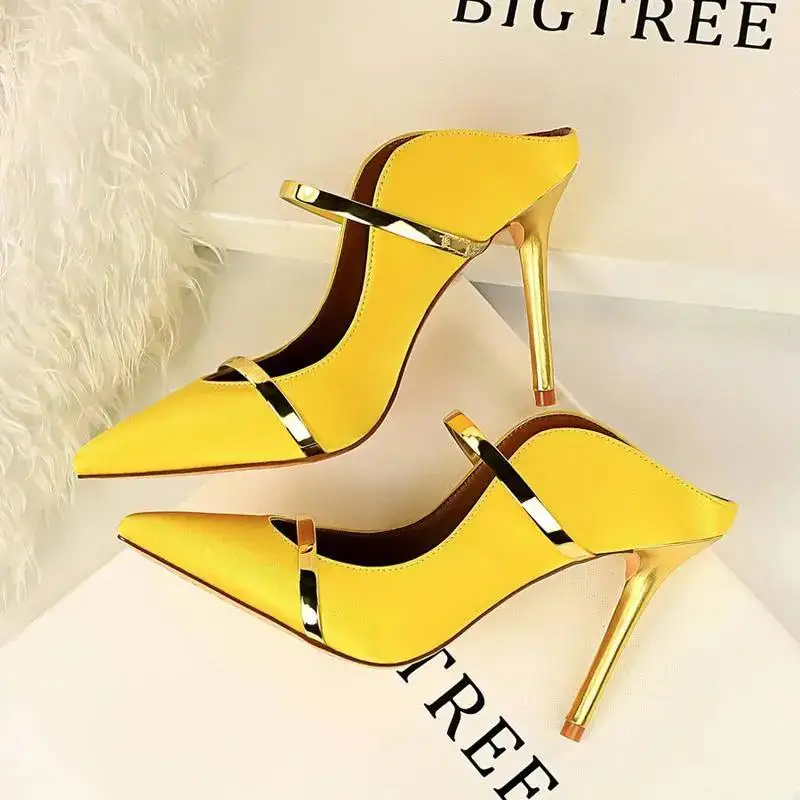 

Women Cute Light Weight Yellow Comfort Stiletto Heels Lady Fashion Sweet Wine Red Heels for Party Mujeres Tacones Altos E154