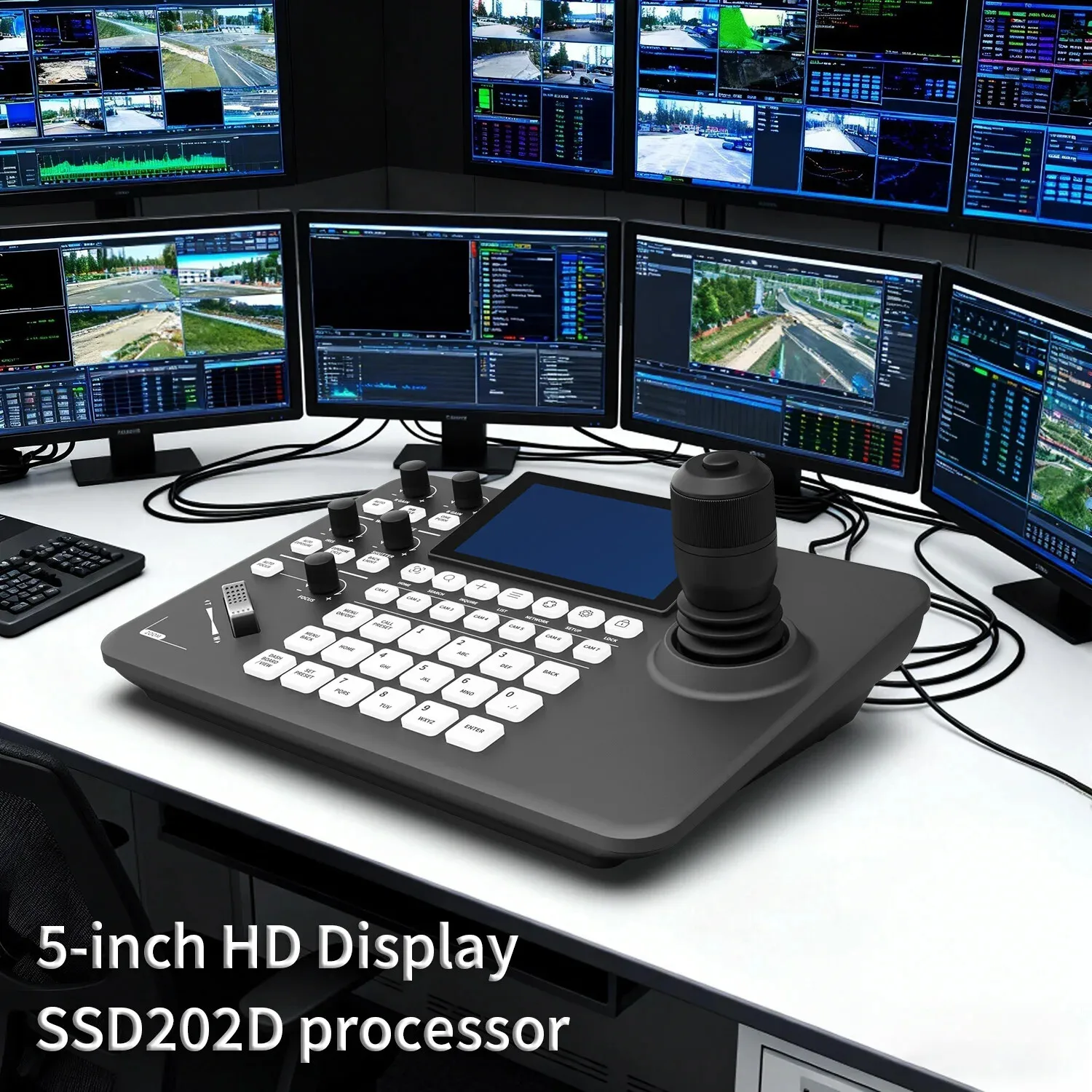 Фото Клавиатура управления Movmagic NDI PTZ с 5-дюймовым HD-дисплеем 1280×720, точечное управление RS485 для церкви и конференций №3