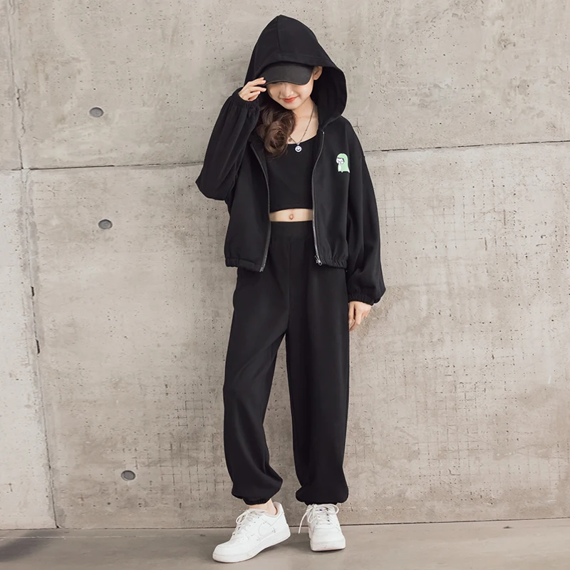 

Весенняя одежда с длинным рукавом, модный спортивный костюм для молодежи, толстовка, повседневные штаны, комплект из 3 предметов, толстовка ...