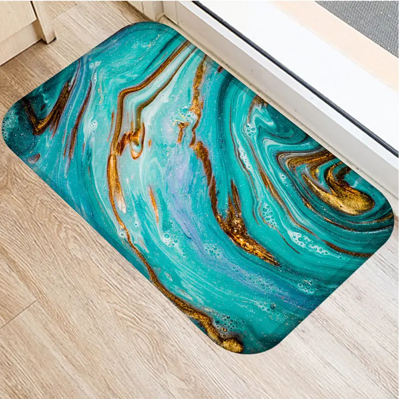 

Stone Stripe Marble Pattern Anti-Slip Suede Outdoor Bath Kitchen Carpet Door Mat Doormat Living Room Floor Mat Rug Home Decor