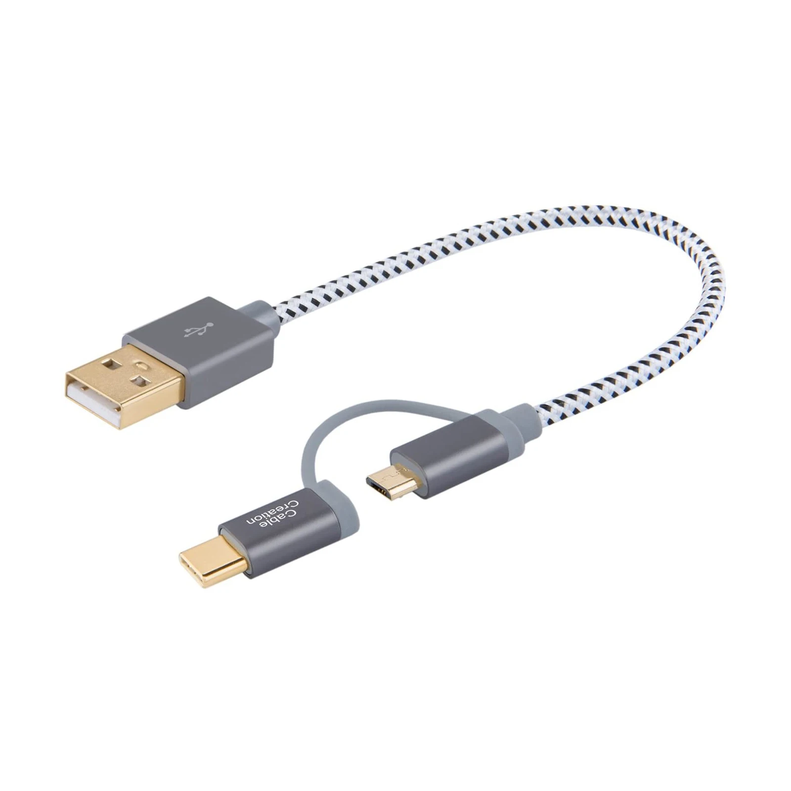 Кабель CableCreation 2 в 1 Type C OTG 480 Мбит/с USB и Micro 3A кабель для быстрой зарядки Xiaomi Samsung Galaxy