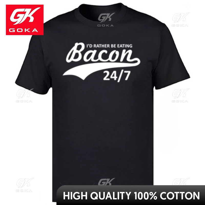 Футболки с беконом Id Rather Be Eating брендовая новая классическая мужская футболка из