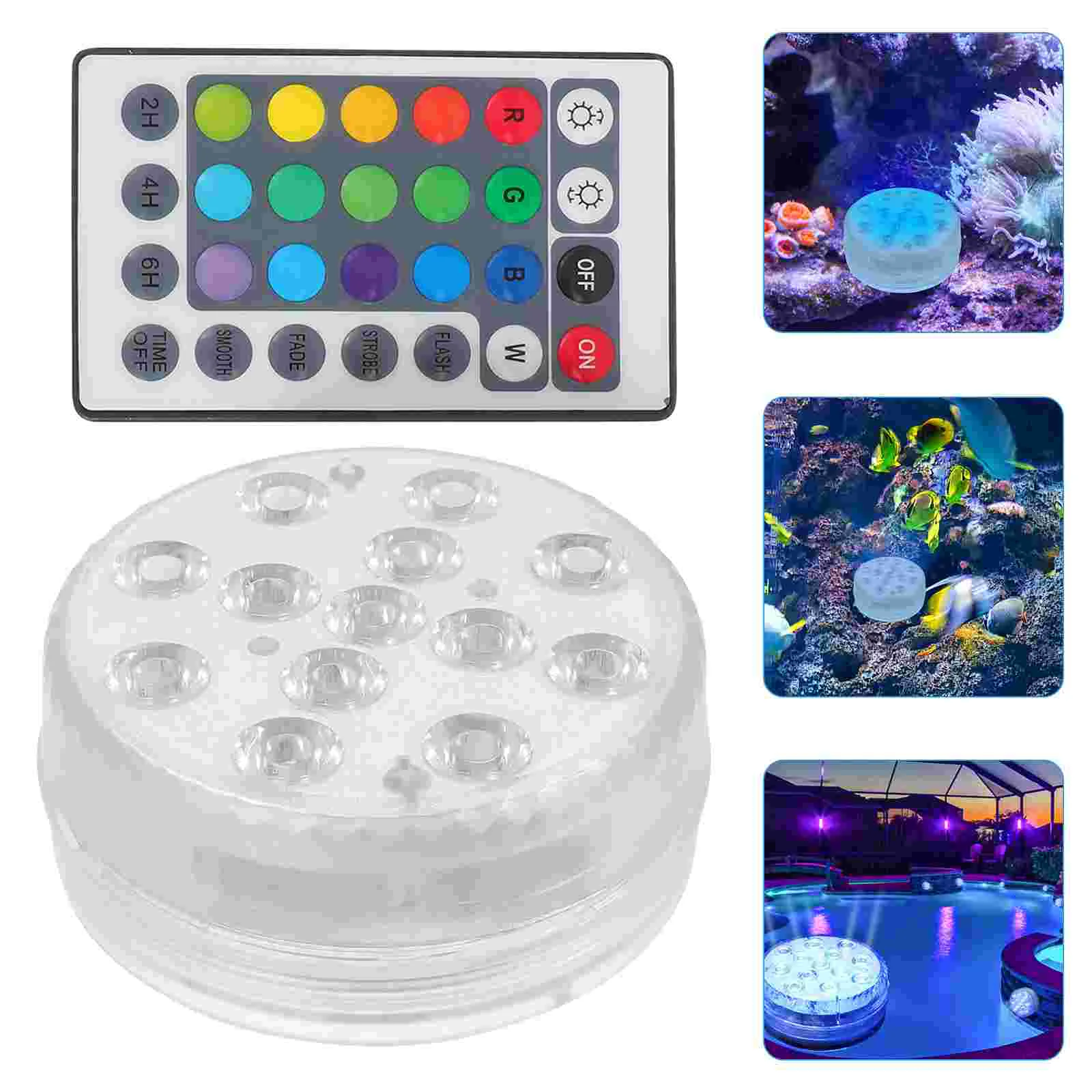 

1 Set LED Lights Waterproof LED Lamp with Magnets Suction Cup for Pool (White)