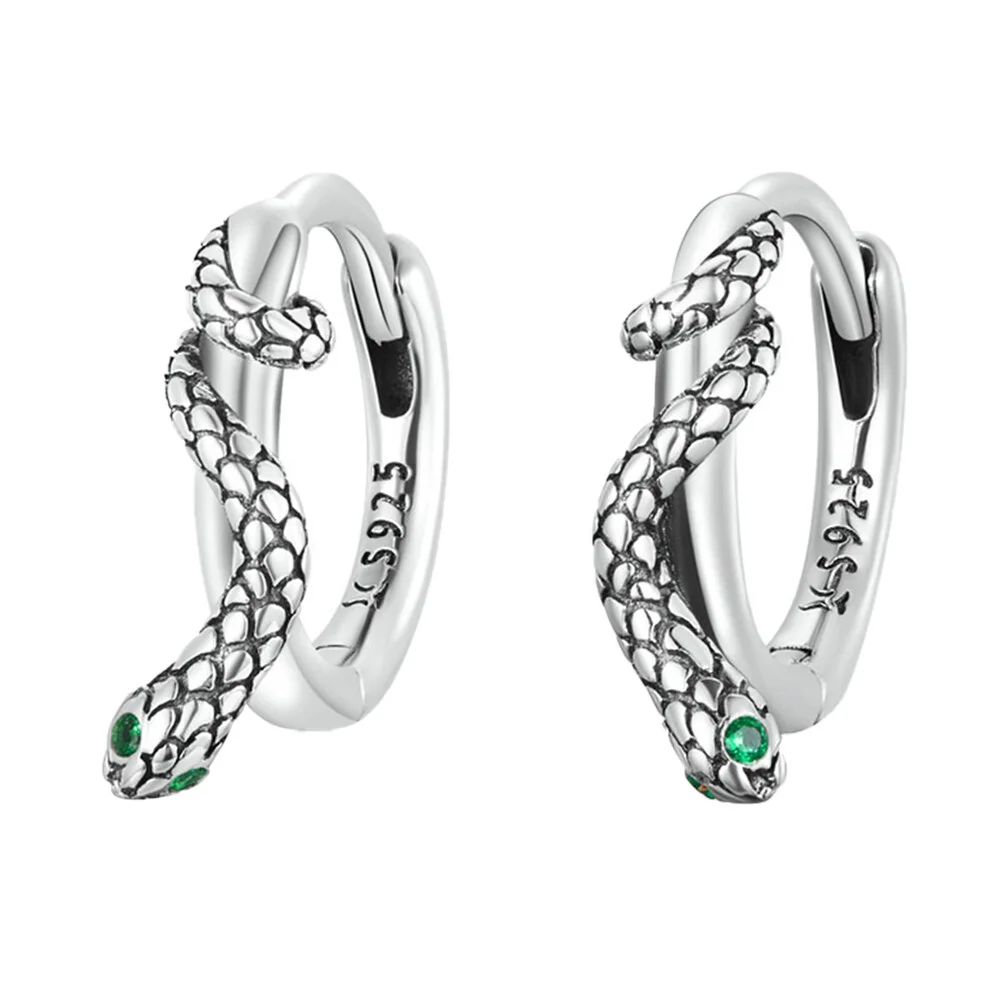 

Pendant Sterling Silver Dangle Earrings Buckle Lady Girl Snake Buckles Fashion Decor Girls S925 Women Zircon Round