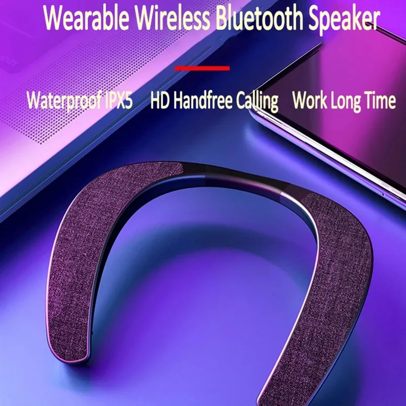 

New Neck Mounted Bluetooth Speaker Hifi Wearable Bluetooth Neckband Gaming Surround Sound 3D Stereo Music Outdoor Speakers