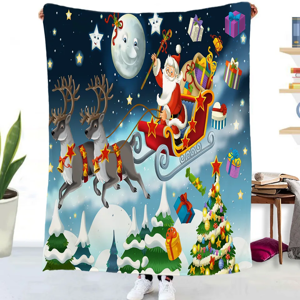 Рождественское фланелевое одеяло с Санта-Клаусом рождественский подарок для