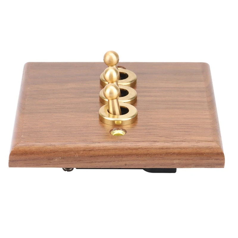 

2X Retro American Industrial Style Light Switch Socket,Solid Wood Brass Toggle Switch Plate,Antique Home Stay Switch(3)