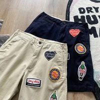 human made knee length casual shorts embroidered patches japanese men women 11 human made couples loose pants