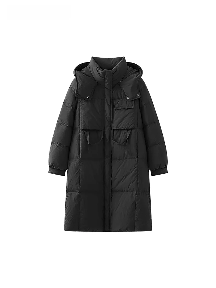 La Chapelle Простой пуховик с капюшоном женский корейский свободный толстый теплый