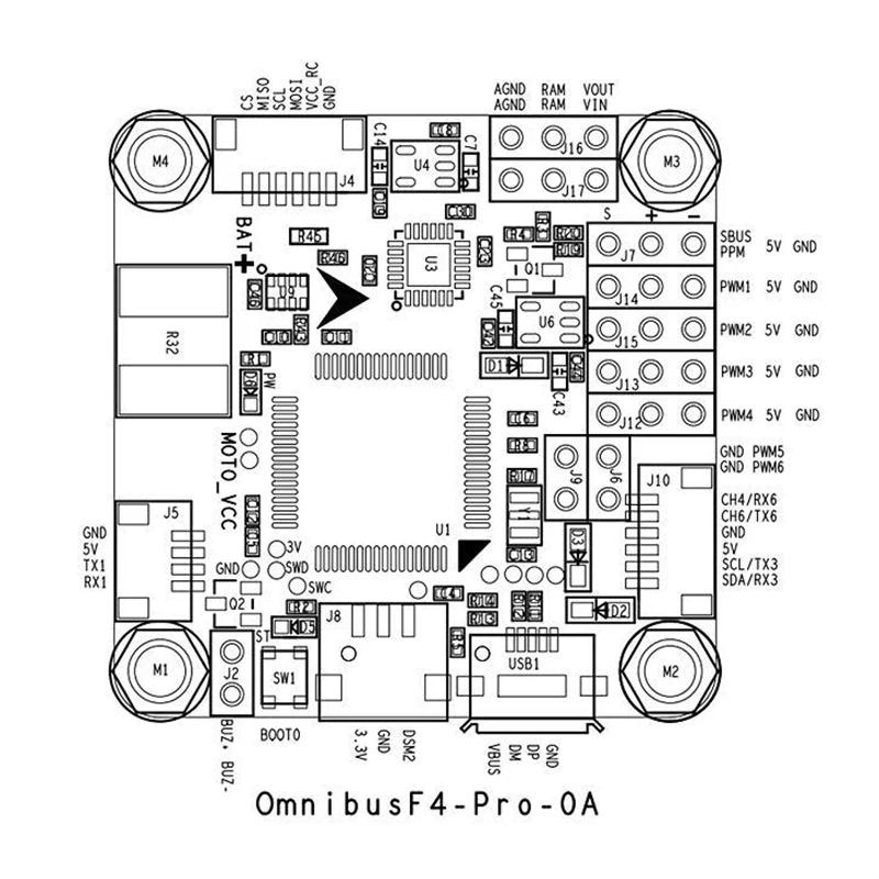Betaflight F4 PRO V2 Aio управление полетом Встроенный OSD с модулем питания BEC для гоночных