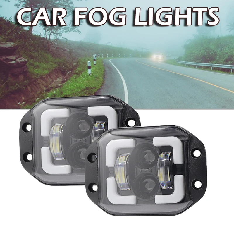 

Mayitr 2pcs 12V-24V Car LED Work Light 60W Automobile Fog Lights IP67 Waterproof 4inch Off-road Vehicle Driving Lamp